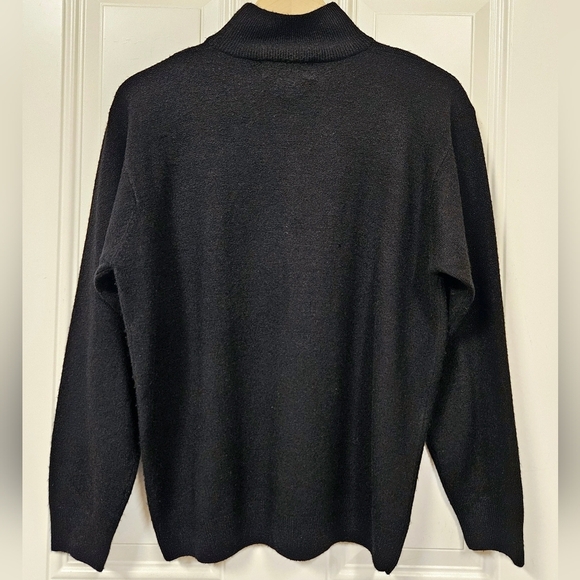 Milano design group black turtleneck long sleeve sweater stretch size L - Picture 4 of 6